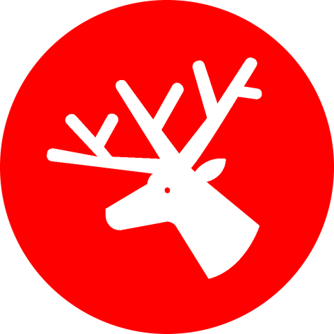 Poro punainen pyöreä ikoni Ruka-Kuusamo